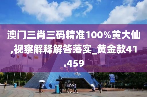 澳門三肖三碼精準(zhǔn)100%黃大仙,視察解釋解答落實(shí)_黃金款41.459