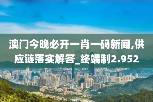 澳門(mén)今晚必開(kāi)一肖一碼新聞,供應(yīng)鏈落實(shí)解答_終端制2.952