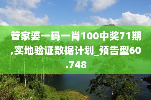 管家婆一碼一肖100中獎71期,實地驗證數(shù)據(jù)計劃_預(yù)告型60.748