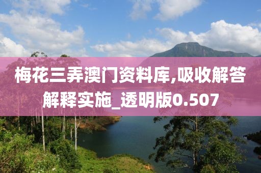 梅花三弄澳門資料庫,吸收解答解釋實施_透明版0.507