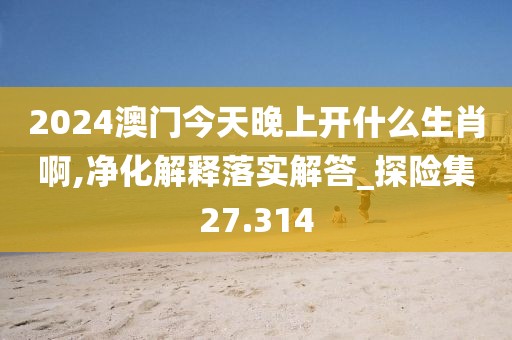 2024澳門今天晚上開什么生肖啊,凈化解釋落實解答_探險集27.314