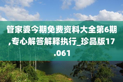 管家婆今期免費(fèi)資料大全第6期,專(zhuān)心解答解釋執(zhí)行_珍品版17.061