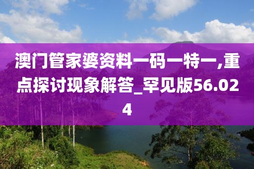 澳門管家婆資料一碼一特一,重點(diǎn)探討現(xiàn)象解答_罕見版56.024