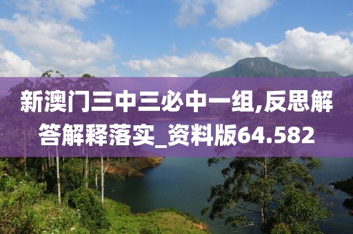 新澳門三中三必中一組,反思解答解釋落實(shí)_資料版64.582