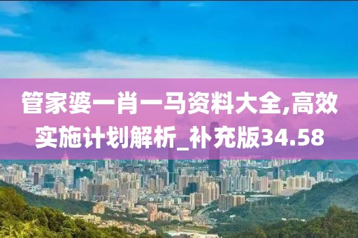 管家婆一肖一馬資料大全,高效實施計劃解析_補充版34.58