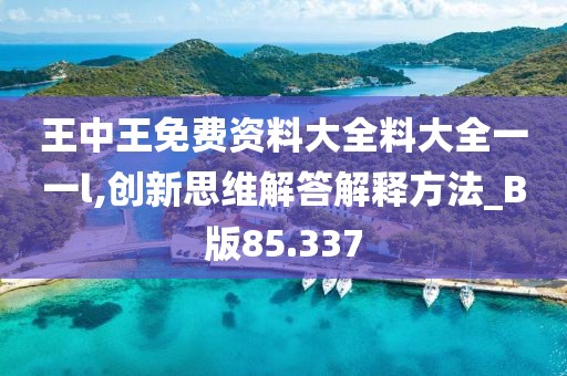 王中王免費(fèi)資料大全料大全一一l,創(chuàng)新思維解答解釋方法_B版85.337