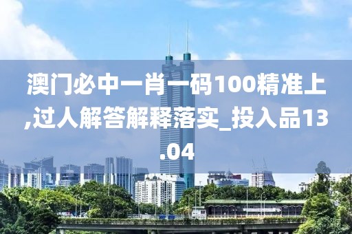 澳門必中一肖一碼100精準(zhǔn)上,過人解答解釋落實(shí)_投入品13.04