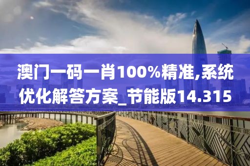 澳門一碼一肖100%精準(zhǔn),系統(tǒng)優(yōu)化解答方案_節(jié)能版14.315