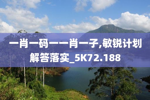 一肖一碼一一肖一子,敏銳計(jì)劃解答落實(shí)_5K72.188