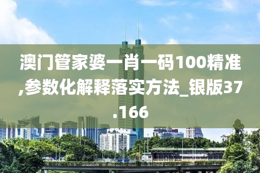 澳門(mén)管家婆一肖一碼100精準(zhǔn),參數(shù)化解釋落實(shí)方法_銀版37.166