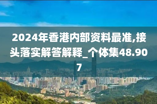 2024年香港內(nèi)部資料最準(zhǔn),接頭落實解答解釋_個體集48.907