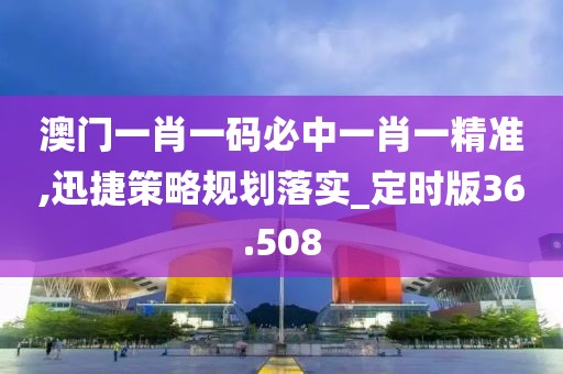 澳門一肖一碼必中一肖一精準,迅捷策略規(guī)劃落實_定時版36.508