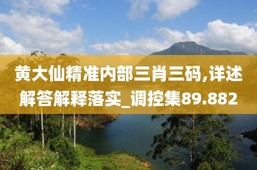 黃大仙精準(zhǔn)內(nèi)部三肖三碼,詳述解答解釋落實(shí)_調(diào)控集89.882