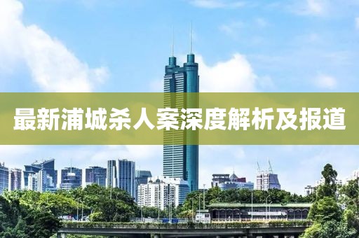 最新浦城殺人案深度解析及報道