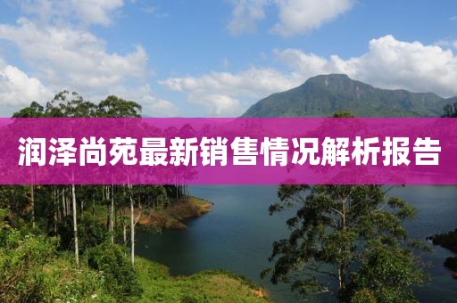潤澤尚苑最新銷售情況解析報告