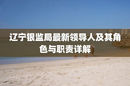 遼寧銀監(jiān)局最新領(lǐng)導(dǎo)人及其角色與職責(zé)詳解