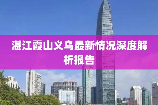 湛江霞山義烏最新情況深度解析報告