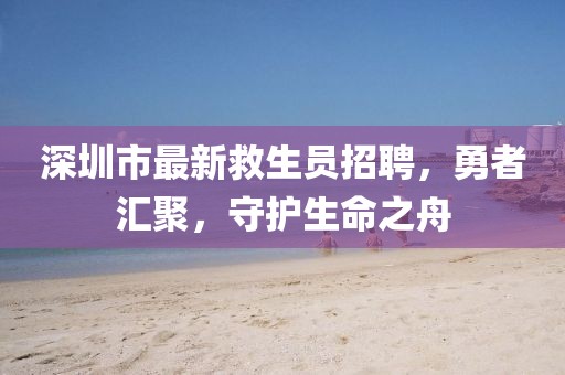 深圳市最新救生員招聘，勇者匯聚，守護(hù)生命之舟