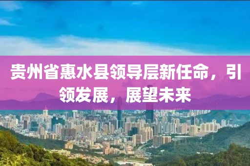 貴州省惠水縣領(lǐng)導(dǎo)層新任命，引領(lǐng)發(fā)展，展望未來