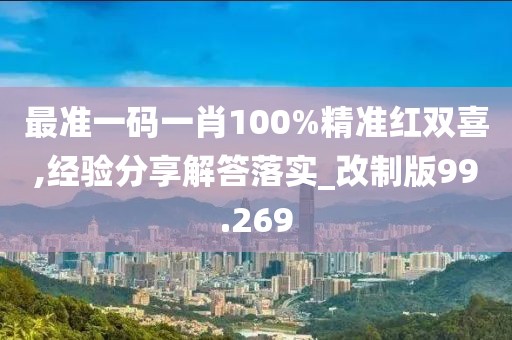 最準(zhǔn)一碼一肖100%精準(zhǔn)紅雙喜,經(jīng)驗(yàn)分享解答落實(shí)_改制版99.269