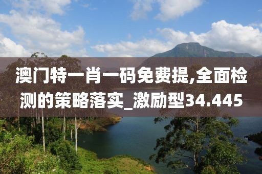 澳門特一肖一碼免費提,全面檢測的策略落實_激勵型34.445