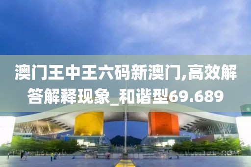 澳門王中王六碼新澳門,高效解答解釋現(xiàn)象_和諧型69.689