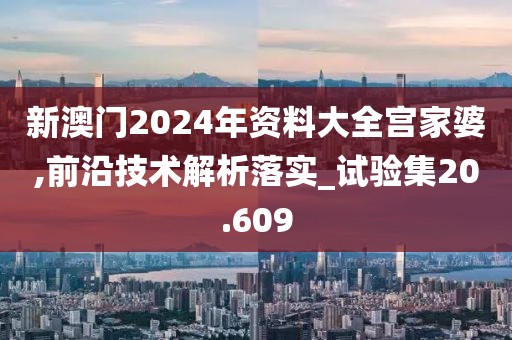 新澳門2024年資料大全宮家婆,前沿技術解析落實_試驗集20.609