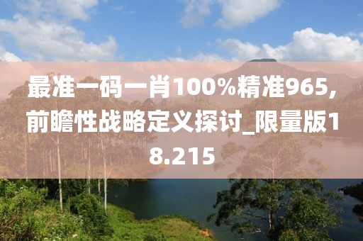 最準(zhǔn)一碼一肖100%精準(zhǔn)965,前瞻性戰(zhàn)略定義探討_限量版18.215