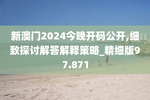 新澳門2024今晚開碼公開,細致探討解答解釋策略_精細版97.871