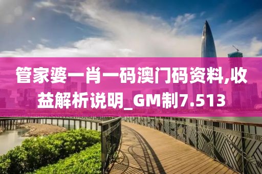 管家婆一肖一碼澳門碼資料,收益解析說明_GM制7.513