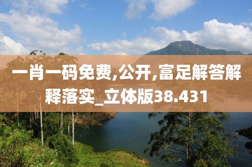 一肖一碼免費(fèi),公開,富足解答解釋落實(shí)_立體版38.431