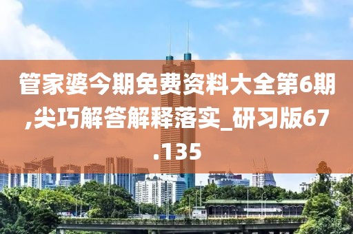 管家婆今期免費資料大全第6期,尖巧解答解釋落實_研習版67.135