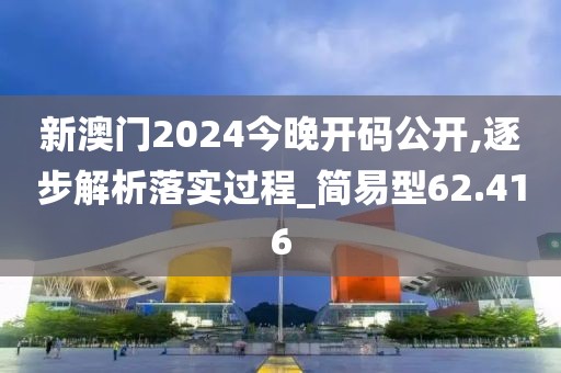 新澳門2024今晚開碼公開,逐步解析落實過程_簡易型62.416
