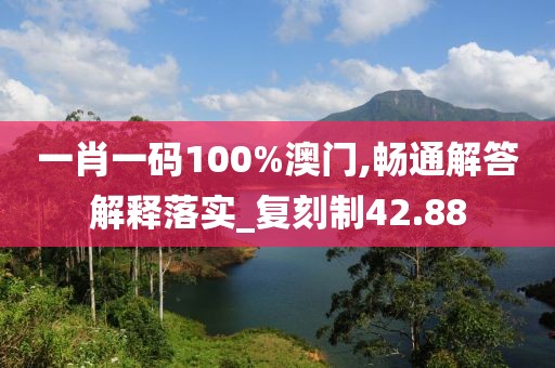 一肖一碼100%澳門,暢通解答解釋落實(shí)_復(fù)刻制42.88