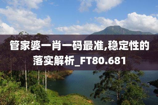 管家婆一肖一碼最準(zhǔn),穩(wěn)定性的落實(shí)解析_FT80.681