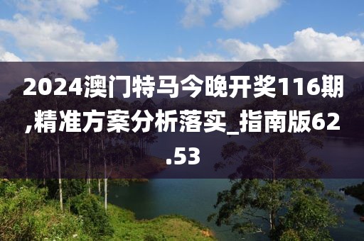 2024澳門特馬今晚開(kāi)獎(jiǎng)116期,精準(zhǔn)方案分析落實(shí)_指南版62.53