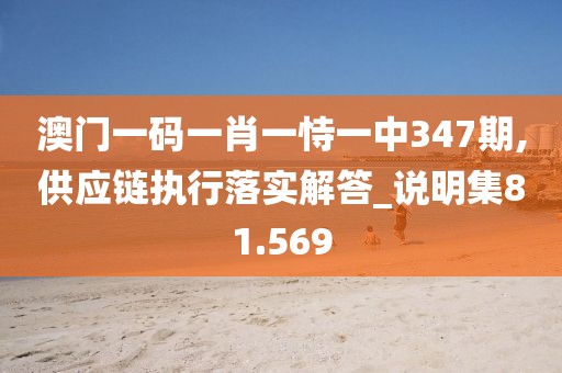 澳門一碼一肖一恃一中347期,供應(yīng)鏈執(zhí)行落實解答_說明集81.569