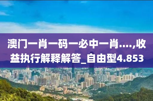 澳門(mén)一肖一碼一必中一肖....,收益執(zhí)行解釋解答_自由型4.853