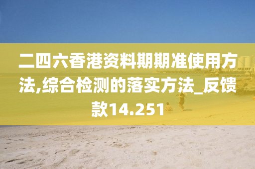 二四六香港資料期期準(zhǔn)使用方法,綜合檢測(cè)的落實(shí)方法_反饋款14.251