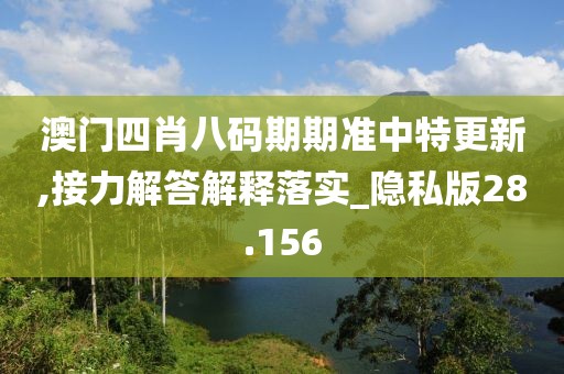 澳門四肖八碼期期準中特更新,接力解答解釋落實_隱私版28.156