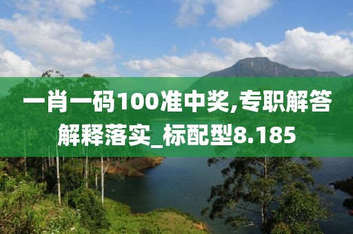 一肖一碼100準中獎,專職解答解釋落實_標配型8.185