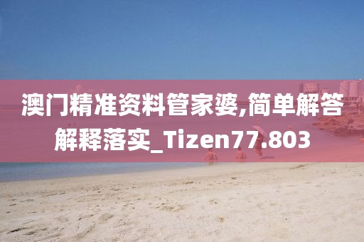 澳門精準(zhǔn)資料管家婆,簡單解答解釋落實_Tizen77.803