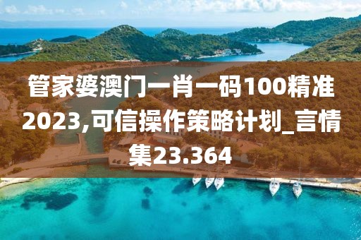 管家婆澳門一肖一碼100精準2023,可信操作策略計劃_言情集23.364