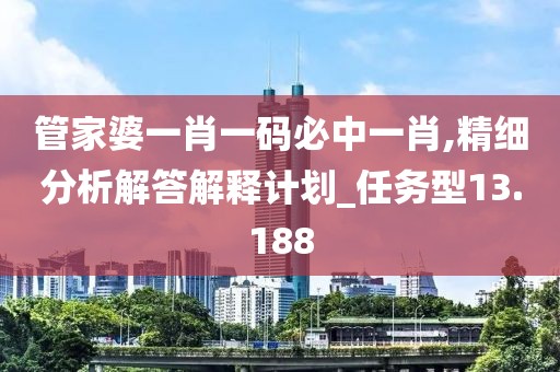 管家婆一肖一碼必中一肖,精細分析解答解釋計劃_任務型13.188