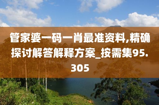 管家婆一碼一肖最準(zhǔn)資料,精確探討解答解釋方案_按需集95.305