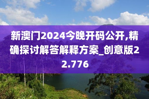 新澳門2024今晚開碼公開,精確探討解答解釋方案_創(chuàng)意版22.776
