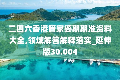 二四六香港管家婆期期準(zhǔn)資料大全,領(lǐng)域解答解釋落實_延伸版30.004