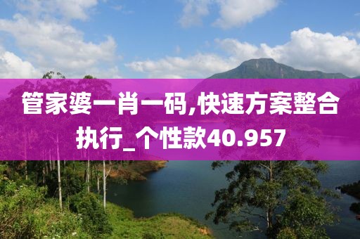 管家婆一肖一碼,快速方案整合執(zhí)行_個性款40.957